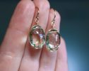 - Solid Gold 14K Genuine Green Amethyst Oval Earrings
