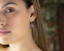 - Solid Gold 14K Genuine Pink Amethyst Oval Earrings
