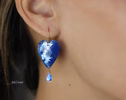 - Solid Gold 14K Heart Moonstone Earrings, Unique Earrings Design