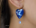 - Solid Gold 14K Heart Moonstone Earrings, Unique Earrings Design