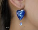 - Solid Gold 14K Heart Moonstone Earrings, Unique Earrings Design