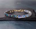 - Solid Gold 14K Labradorite and Rainbow Moonstone Bracelet, Moonstone and Labradorite Beaded Bracelet