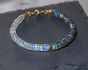 - Labradorite and Rainbow Moonstone Bracelet, Gemstone Beaded Bracelet in Gold Filled