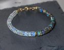 - Labradorite and Rainbow Moonstone Bracelet, Gemstone Beaded Bracelet in Gold Filled