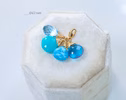 - Solid Gold 14K Larimar and Aquamarine Charm with a Lobster Clasp