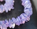 - Solid Gold 14K Lavender Quartz Necklace, Genuine Lavender Moon Quartz Gemstone Beaded Necklace