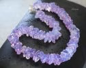 - Solid Gold 14K Lavender Quartz Necklace, Genuine Lavender Moon Quartz Gemstone Beaded Necklace