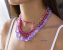 - Solid Gold 14K Lavender Quartz Necklace, Genuine Lavender Moon Quartz Gemstone Beaded Necklace
