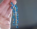 - Long Swiss Blue Topaz Earrings, Blue Gemstone Drop Earrings in Gold Filled