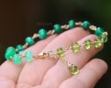 - Solid Gold 14K Malachite, Peridot and Chrysoprase Green Gemstone Bracelet
