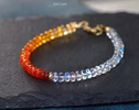 - Solid Gold 14K Mexican Fire Opal and Rainbow Moonstone Bracelet, Moonstone and Opal Beaded Bracelet