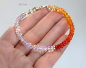 - Solid Gold 14K Mexican Fire Opal and Rainbow Moonstone Bracelet, Moonstone and Opal Beaded Bracelet