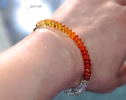 - Solid Gold 14K Mexican Fire Opal and Rainbow Moonstone Bracelet, Moonstone and Opal Beaded Bracelet