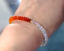 - Solid Gold 14K Mexican Fire Opal and Rainbow Moonstone Bracelet, Moonstone and Opal Beaded Bracelet