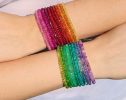 - Solid Gold 14K Mogok Ruby Bracelet, Genuine Ruby Stacking Beaded Bracelet