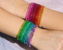 - Solid Gold 14K Mogok Ruby Bracelet, Genuine Ruby Stacking Beaded Bracelet