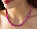 - Solid Gold 14K Mogok Ruby Necklace, Genuine Pink Ruby Gemstone Beaded Necklace