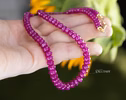 - Solid Gold 14K Mogok Ruby Necklace, Genuine Pink Ruby Gemstone Beaded Necklace