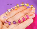 - Solid Gold 14K Multi Gemstone Bracelet, Sunset Inspired Wire Wrapped Bracelet