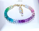 - Solid Gold 14K Multi Gemstone Bracelet with Moonstones and Opals