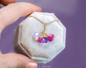 - Solid Gold 14K Multi Gemstone Charm with a Lobster Clasp