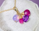 - Solid Gold 14K Multi Gemstone Charm with a Lobster Clasp