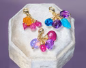 - Solid Gold 14K Multi Gemstone Charm with a Lobster Clasp