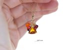 - Solid Gold 14K Multi Gemstone Charm with a Lobster Clasp, Fall Inspired Charm