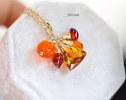 - Solid Gold 14K Multi Gemstone Charm with a Lobster Clasp, Fall Inspired Charm