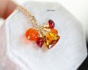 - Solid Gold 14K Multi Gemstone Charm with a Lobster Clasp, Fall Inspired Charm