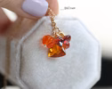 - Solid Gold 14K Multi Gemstone Charm with a Lobster Clasp, Fall Inspired Charm