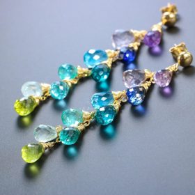 The New Adventure Earrings – Solid Gold 14K Multi Gemstone Colorful Rainbow Earrings The New Adventure Earrings – Solid Gold 14K Multi Gemstone Colorful Rainbow Earrings