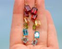 - Solid Gold 14K Multi Gemstone Earrings, Colorful Precious Rainbow Earrings, One of a Kind