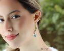- Solid Gold 14K Multi Gemstone Earrings, Pastel Precious Earrings, One of a Kind