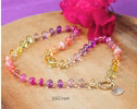 - Solid Gold 14K Multi Gemstone Necklace Wire Wrapped in Gold, Gemmy Necklace