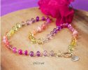 - Solid Gold 14K Multi Gemstone Necklace Wire Wrapped in Gold, Gemmy Necklace