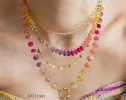 - Solid Gold 14K Multi Gemstone Necklace Wire Wrapped in Gold, Gemmy Necklace