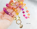 - Solid Gold 14K Multi Gemstone Necklace Wire Wrapped in Gold, Gemmy Necklace