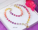 - Solid Gold 14K Multi Gemstone Necklace Wire Wrapped in Gold, Gemmy Necklace