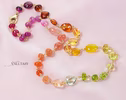 - Solid Gold 14K Multi Gemstone Necklace Wire Wrapped in Gold, Gemmy Necklace, Colorful Multi Stone Fancy Shaped Necklace