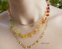 - Solid Gold 14K Multi Gemstone Necklace Wire Wrapped in Gold, Gemmy Necklace, Colorful Multi Stone Fancy Shaped Necklace