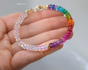 - Solid Gold 14K Multi Gemstone Rainbow Moonstone Bracelet, Moonstone and Rainbow Beaded Bracelet