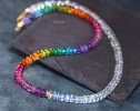 - Solid Gold 14K Multi Gemstone Rainbow Moonstone Necklace, Moonstone and Rainbow Beaded Necklace