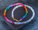 - Solid Gold 14K Multi Gemstone Rainbow Moonstone Necklace, Moonstone and Rainbow Beaded Necklace