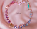 - Solid Gold 14K Pastel Gemstone Necklace Wire Wrapped in Gold, Gemmy Necklace, Colorful Multi Stone Fancy Shaped Necklace