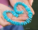 - Solid Gold 14K Peruvian Amazonite and Apatite Necklace, Aqua Blue Gemstone Beaded Necklace