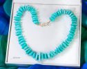 - Solid Gold 14K Peruvian Amazonite and Apatite Necklace, Aqua Blue Gemstone Beaded Necklace