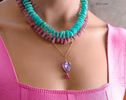 - Solid Gold 14K Pink Amethyst and Pink Ruby Pendant without a Chain, Unique Ruby Charm Design