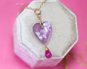 - Solid Gold 14K Pink Amethyst and Pink Ruby Pendant without a Chain, Unique Ruby Charm Design