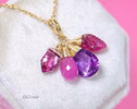 - Solid Gold 14K Pink Sapphire and Pink Tourmaline Charm with a Lobster Clasp